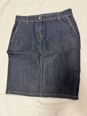 Ann Taylor Dark Wash stretch Denim Pencil Skirt